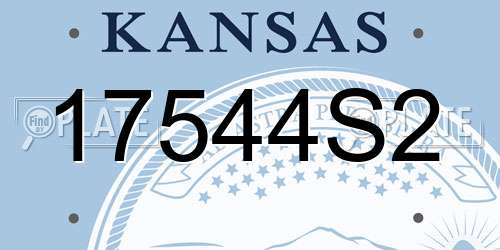 17544S2 Kansas License Plate