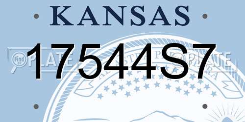 17544S7 Kansas License Plate