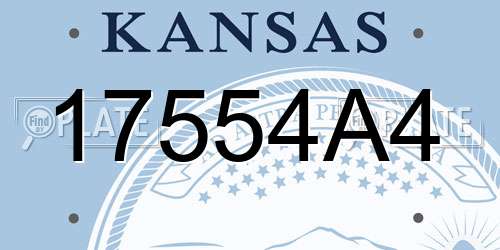 17554A4 Kansas License Plate