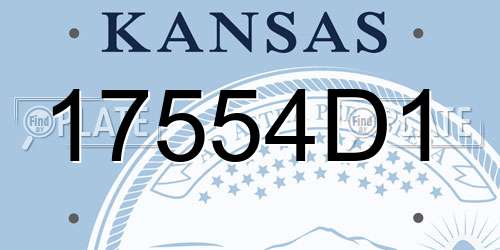 17554D1 Kansas License Plate
