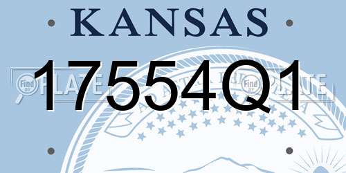 17554Q1 Kansas License Plate