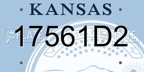 17561D2 Kansas License Plate