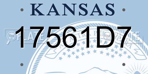 17561D7 Kansas License Plate