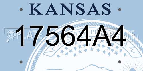 17564A4 Kansas License Plate