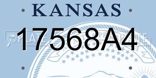 17568A4 Kansas License Plate