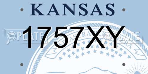 1757XY Kansas License Plate