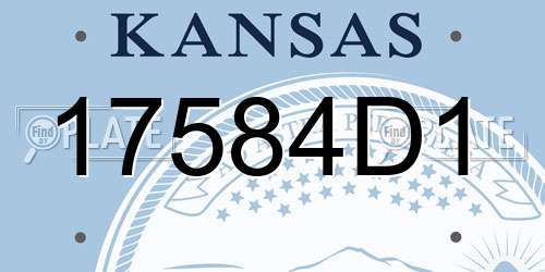 17584D1 Kansas License Plate