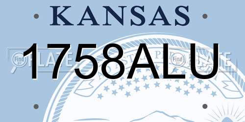 1758ALU Kansas License Plate