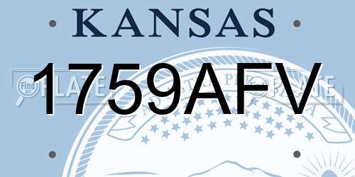 1759AFV Kansas License Plate