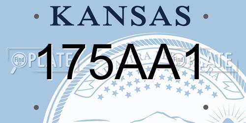 175AA1 Kansas License Plate