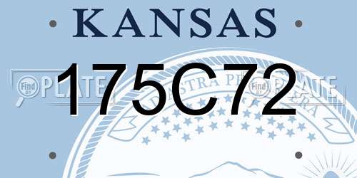 175C72 Kansas License Plate