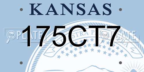 175CT7 Kansas License Plate