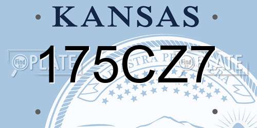 175CZ7 Kansas License Plate