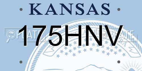 175HNV Kansas License Plate