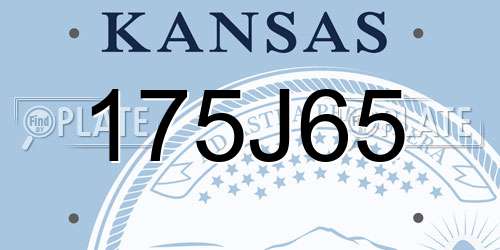 175J65 Kansas License Plate