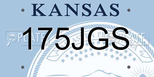 175JGS Kansas License Plate