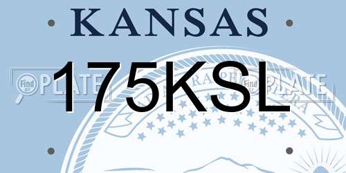 175KSL Kansas License Plate