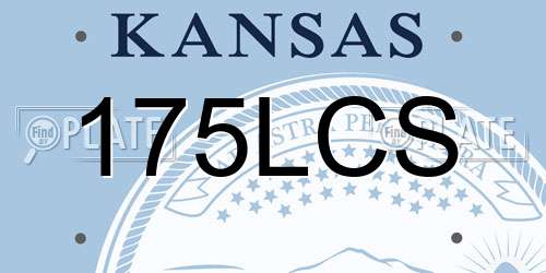 175LCS Kansas License Plate