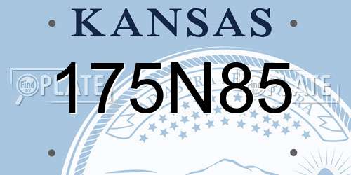 175N85 Kansas License Plate