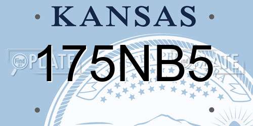 175NB5 Kansas License Plate