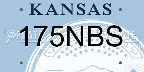 175NBS Kansas License Plate