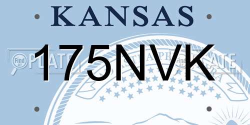 175NVK Kansas License Plate