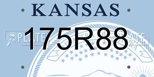 175R88 Kansas License Plate