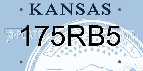 175RB5 Kansas License Plate