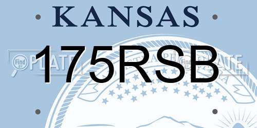 175RSB Kansas License Plate