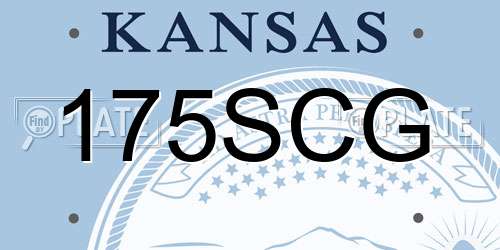 175SCG Kansas License Plate