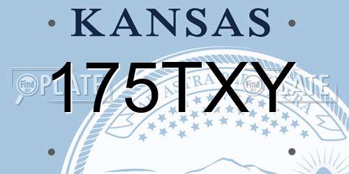 175TXY Kansas License Plate