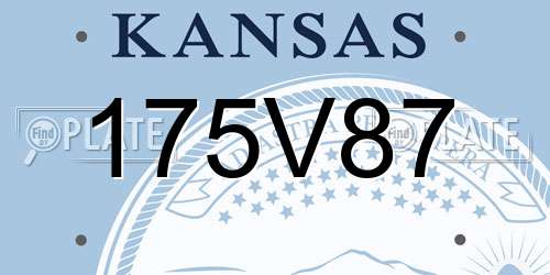 175V87 Kansas License Plate