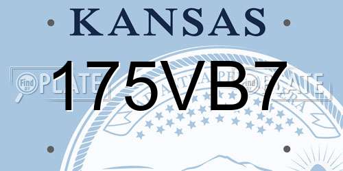 175VB7 Kansas License Plate
