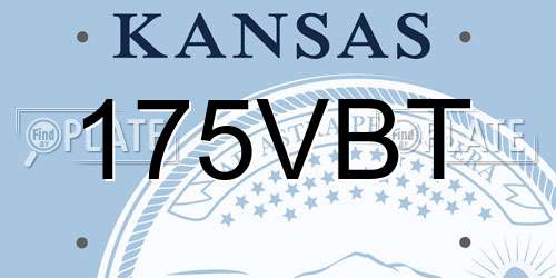 175VBT Kansas License Plate