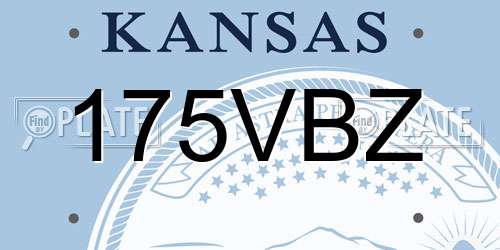 175VBZ Kansas License Plate