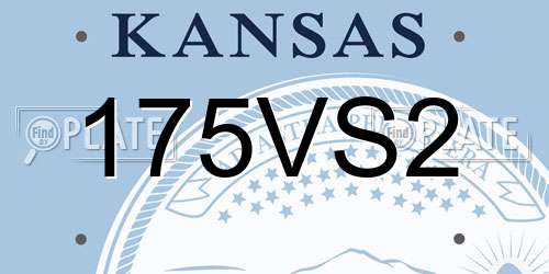 175VS2 Kansas License Plate