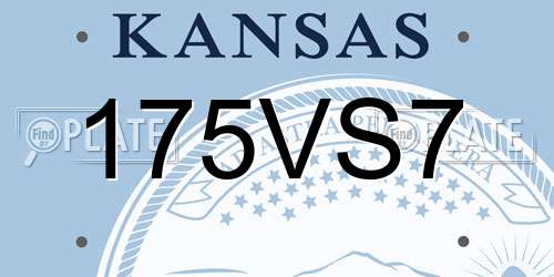 175VS7 Kansas License Plate