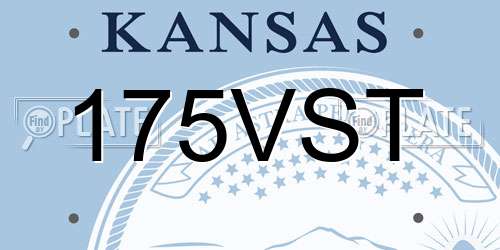175VST Kansas License Plate
