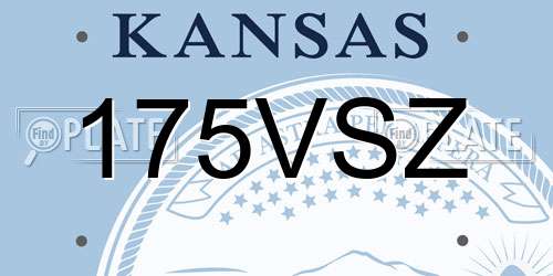 175VSZ Kansas License Plate