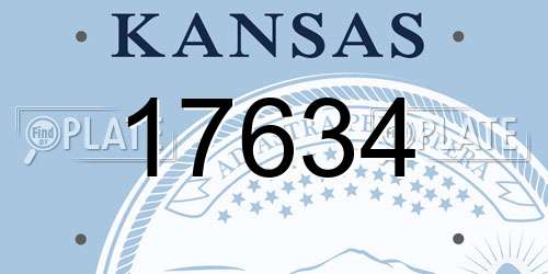 17634 Kansas License Plate