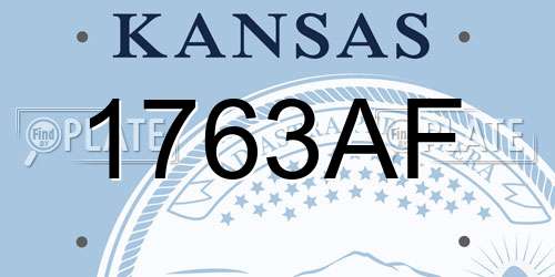 1763AF Kansas License Plate