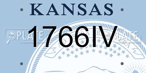 1766IV Kansas License Plate