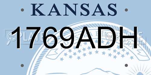 1769ADH Kansas License Plate