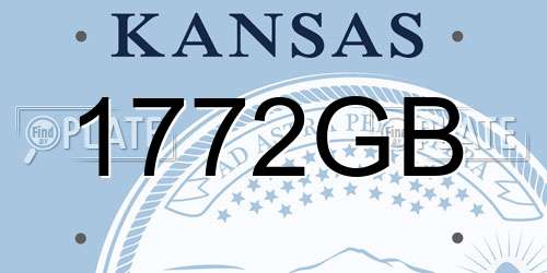 1772GB Kansas License Plate