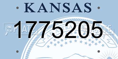 1775205 Kansas License Plate