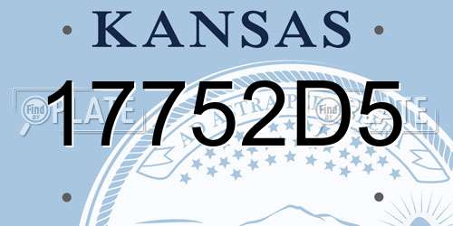 17752D5 Kansas License Plate