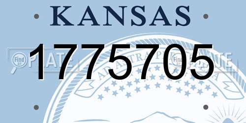 1775705 Kansas License Plate