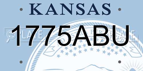 1775ABU Kansas License Plate