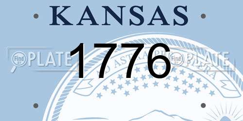 1776 Kansas License Plate