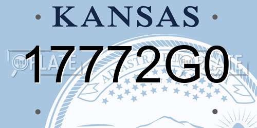 17772G0 Kansas License Plate